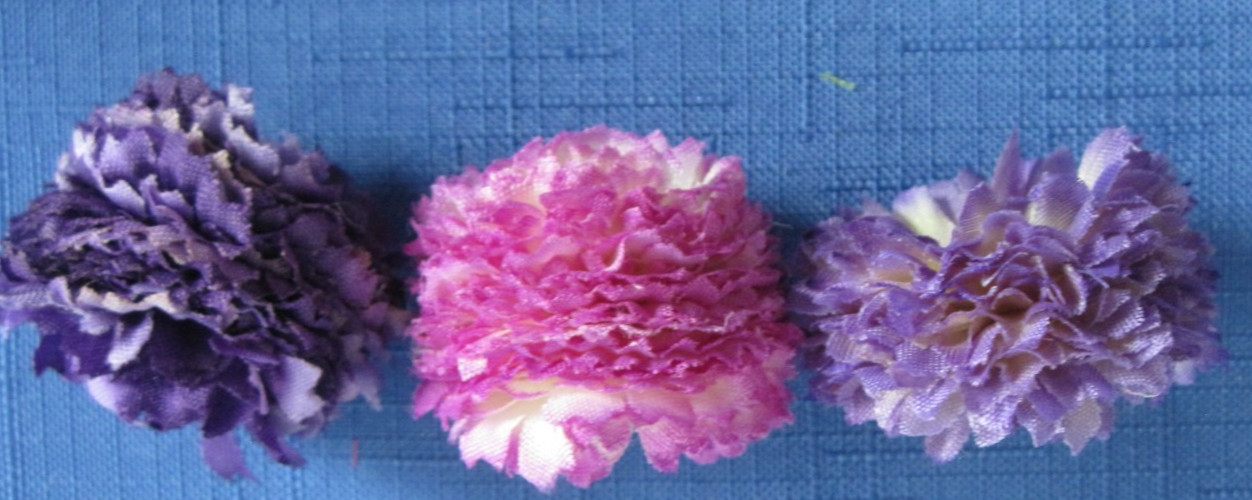 #4 Lot-49 Medium Layers Used Silk Flower Petals .75-3.5″ Brads Multiple Colors