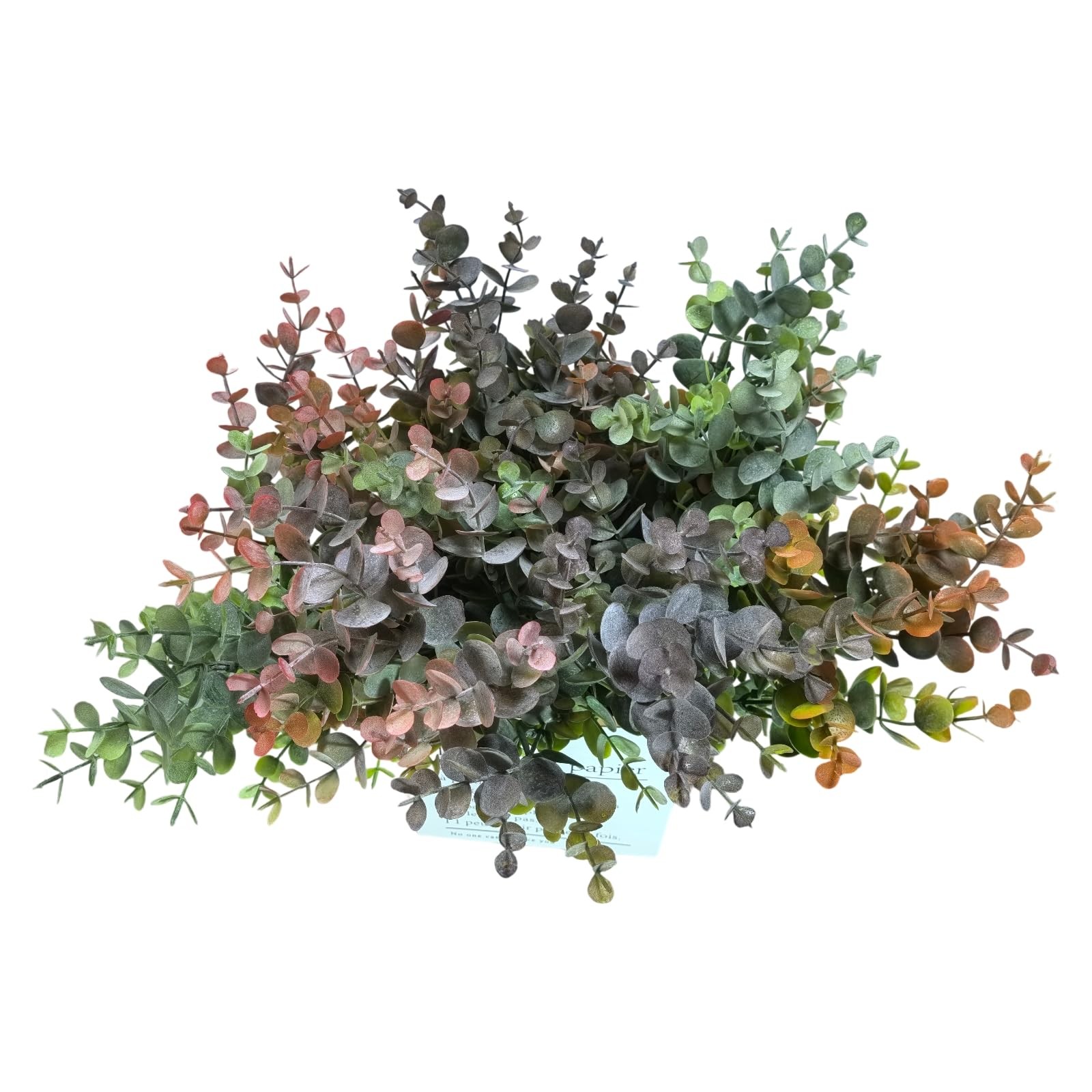 8 Bundles Multi Colored Artificial Eucalyptus Leaves, Plastic Plants, Outdoor…