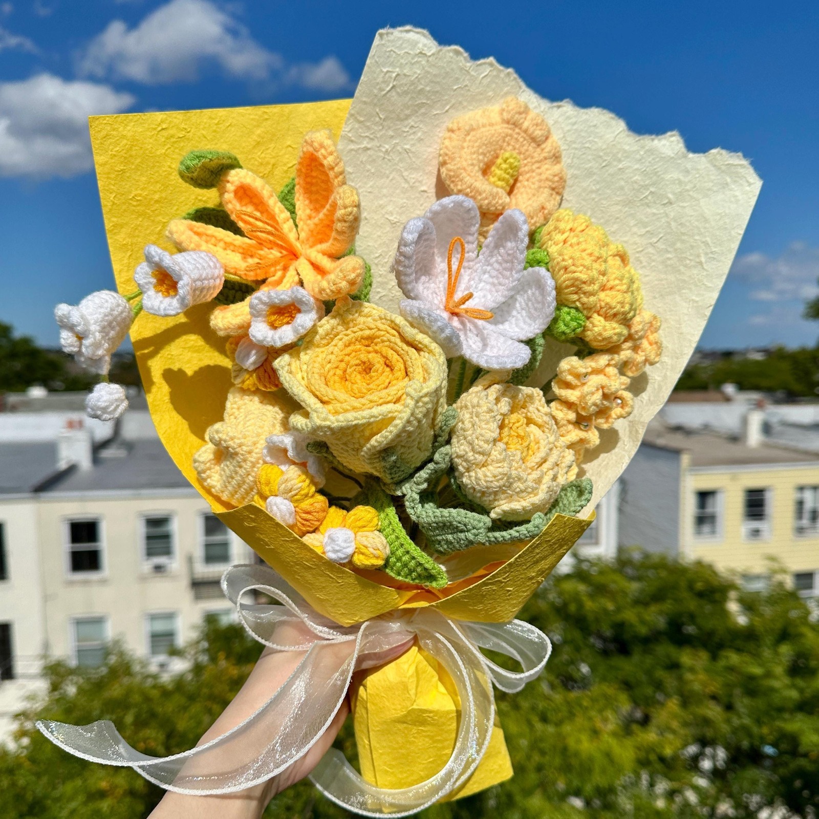 Crochet Rose Bouquet Handmade Forever Flowers Anniversary Gift for Her