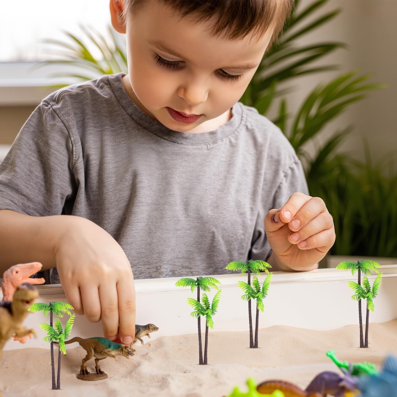 5Pcs Miniature Artificial Coconut Palm Trees for Crafts Realistic Greenery Pl…