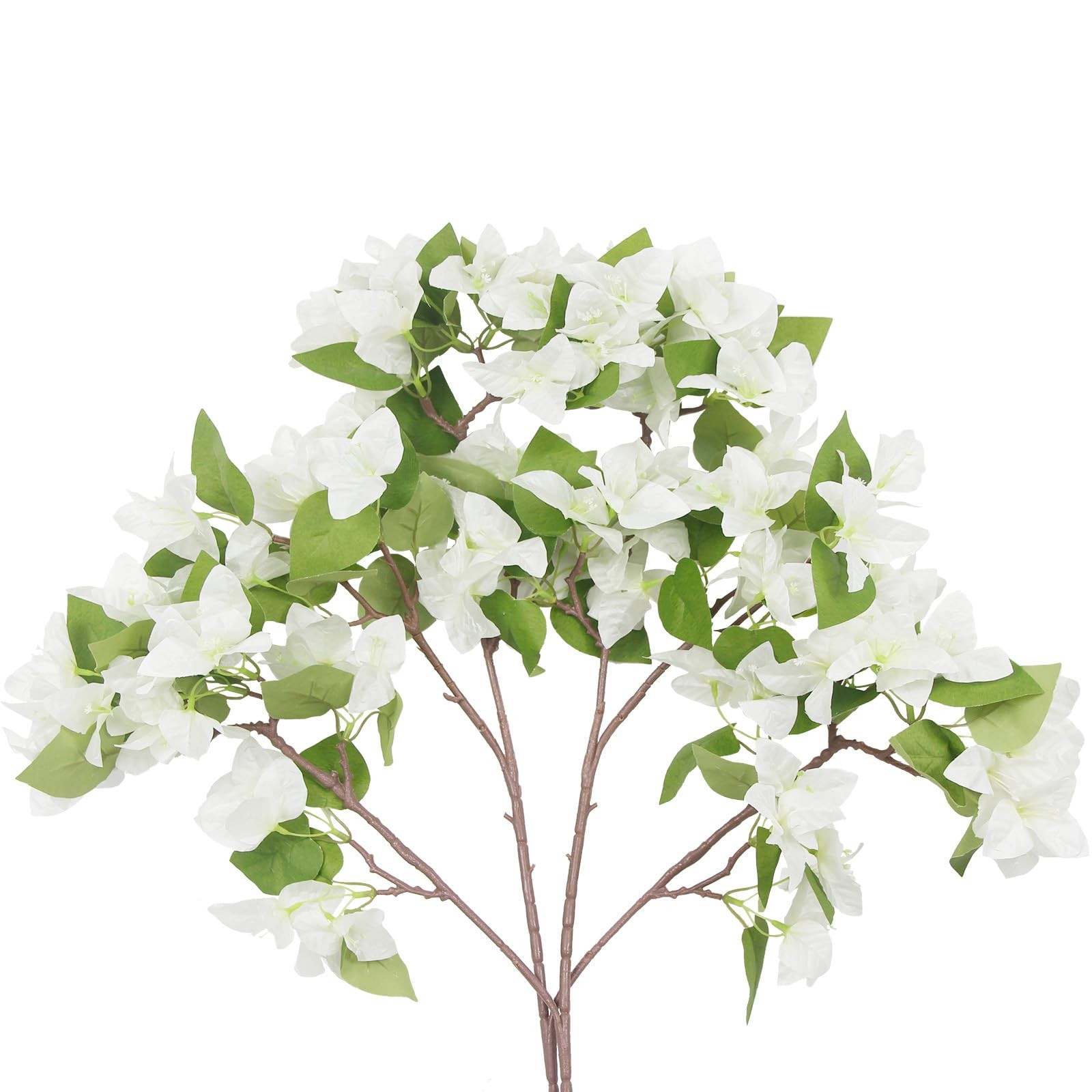 2 Pcs Artificial Flowers Bougainvillea Outdoor White Faux Bougainvillea Flowe…