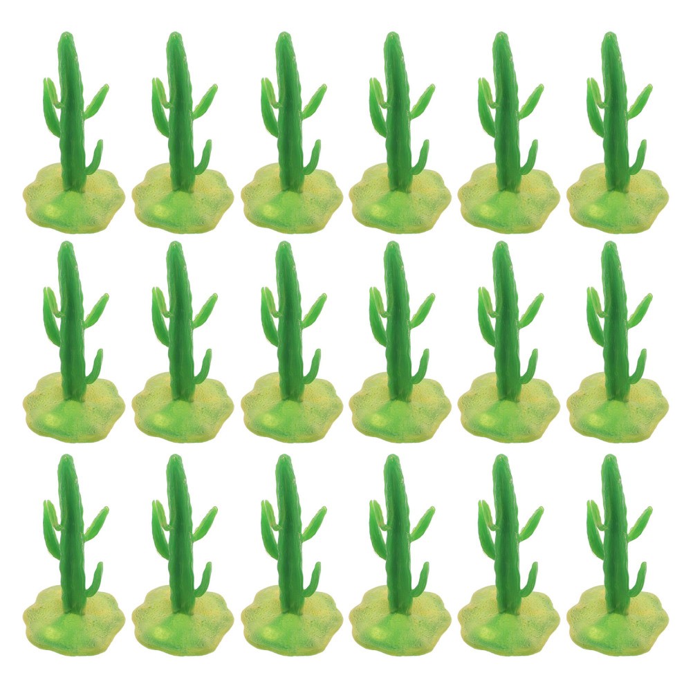 40Pcs Durable Miniature Artificial Cactus Plants for Terrarium Office Decor