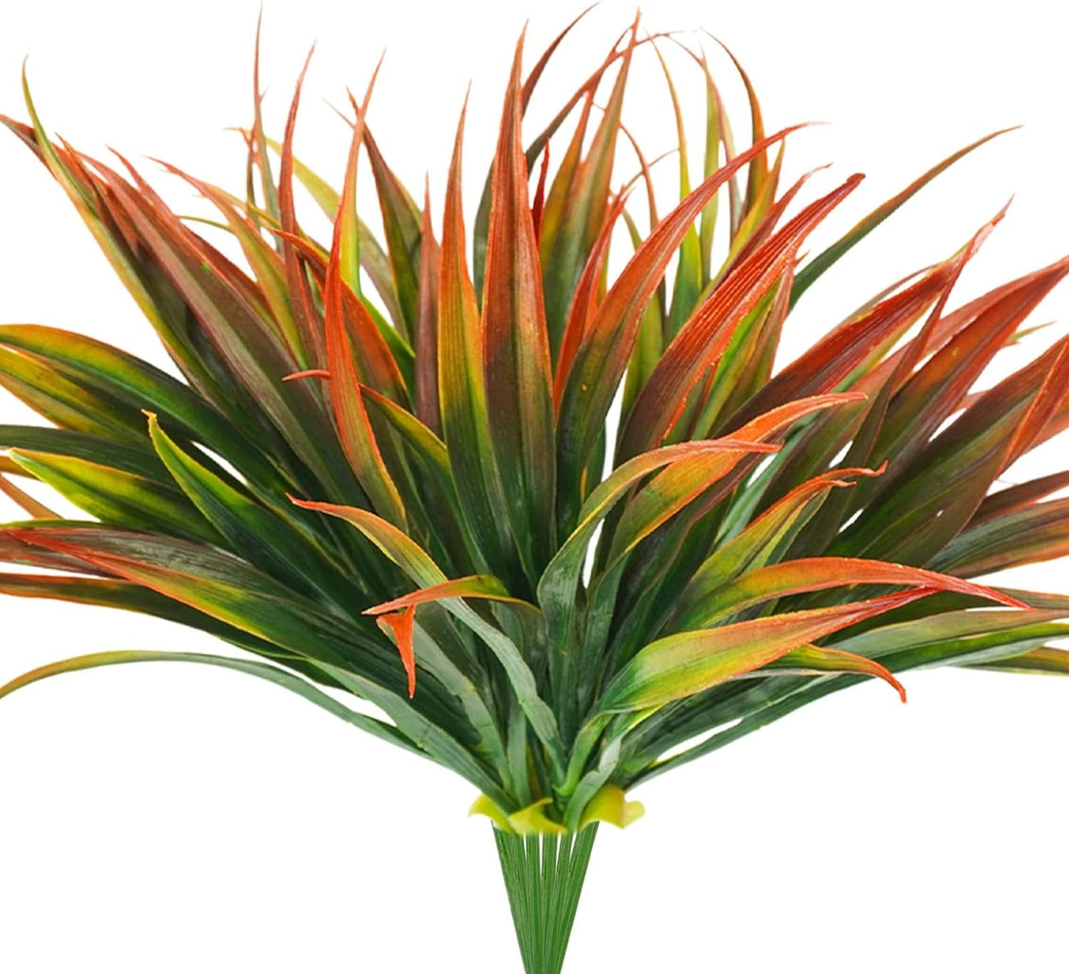 6Pcs Artificial Grass Fake Plants 17.3In Outdoor Plastic Plants UV Resistant