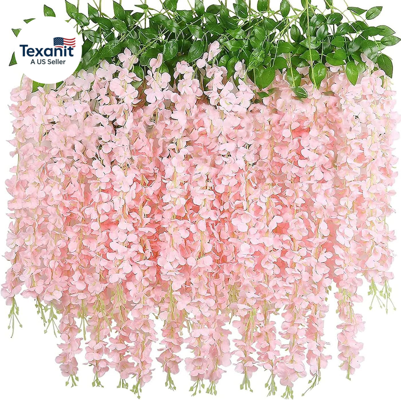 40 Pack Artificial Wisteria Vine Garland, 3.75 Feet Silk Strings, Fake Hanging F