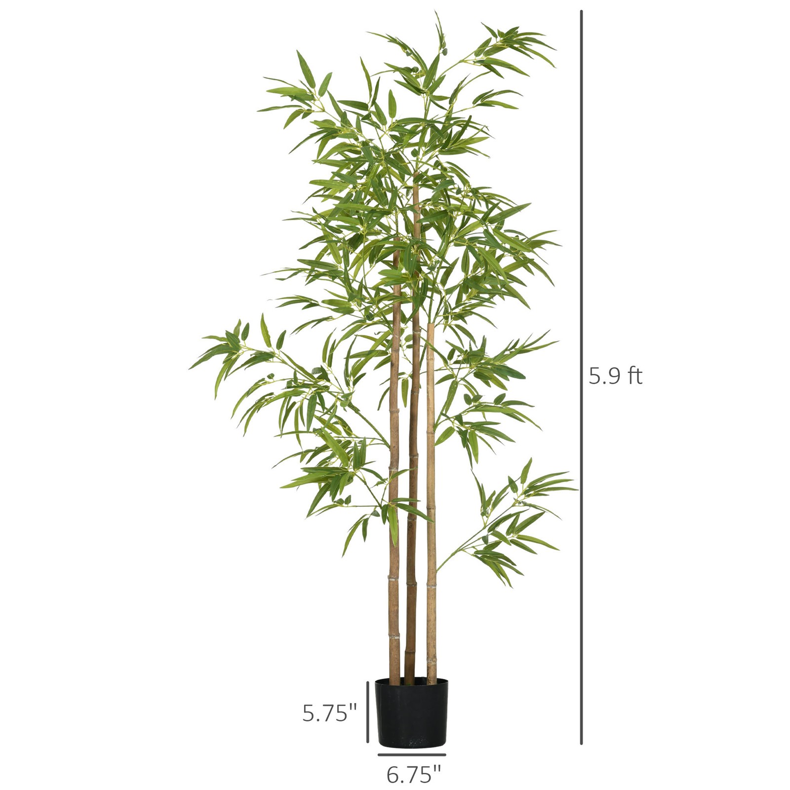 6′ Artificial Tree, Pre-Potted Bamboo for Home Decor, Fake Tree