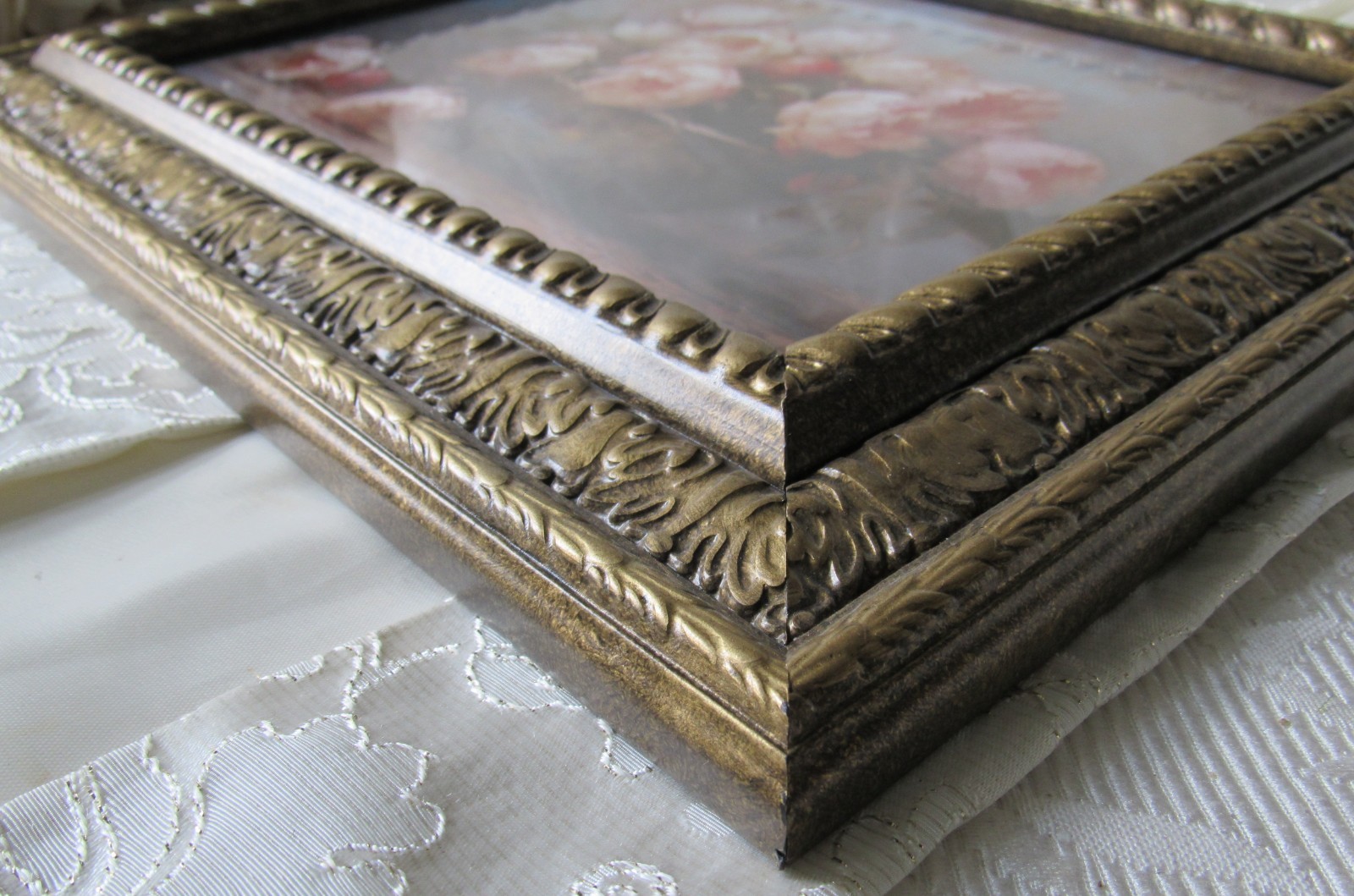 Pink Peony Home Decor,Antique Gold 8×10,Baroque,Victorian,Grand Millennial,Rose