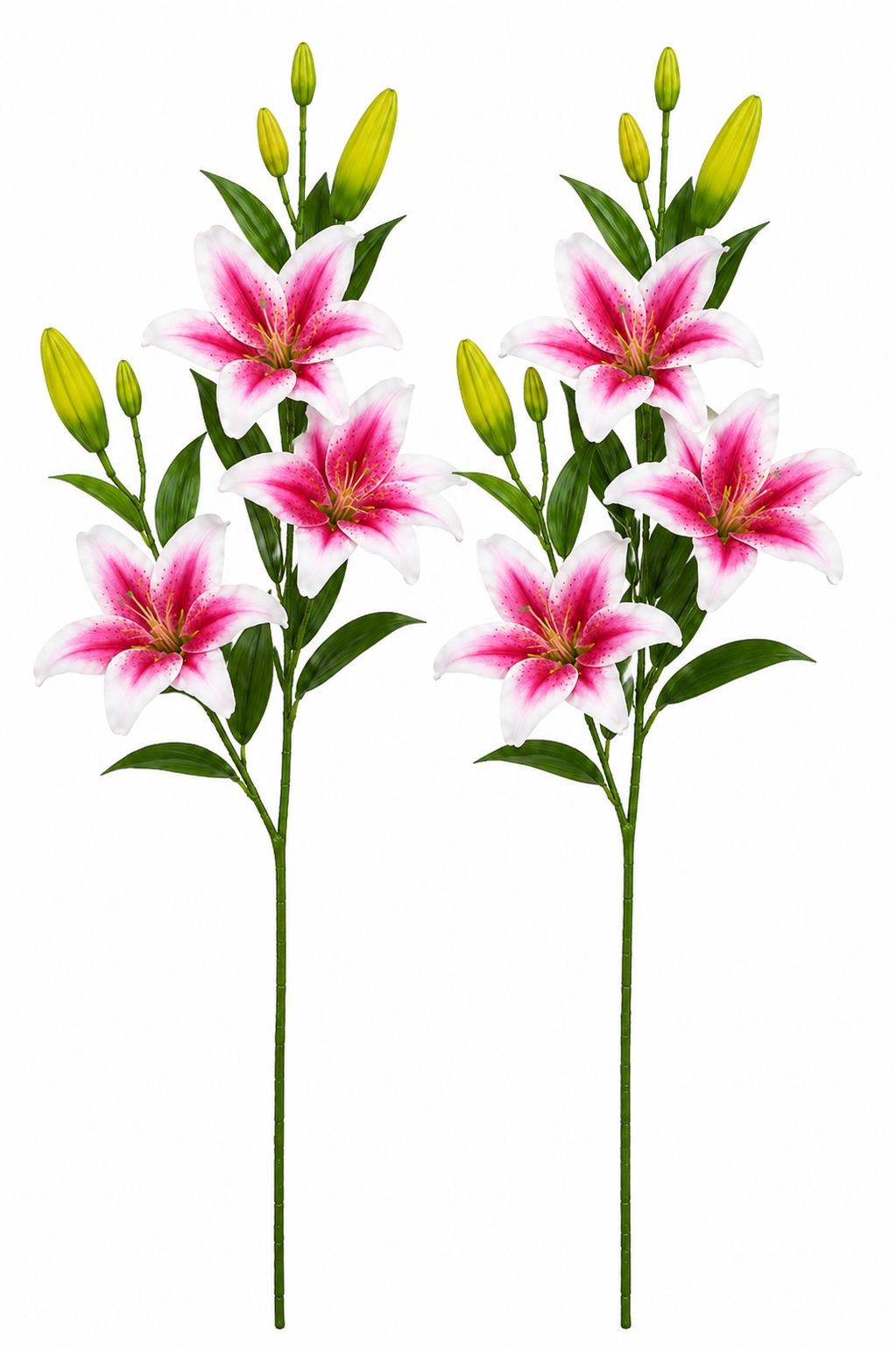 Pink Real Touch Lily Stems, Artificial Stargazer Lilies, Faux Lily Flowers, Tall