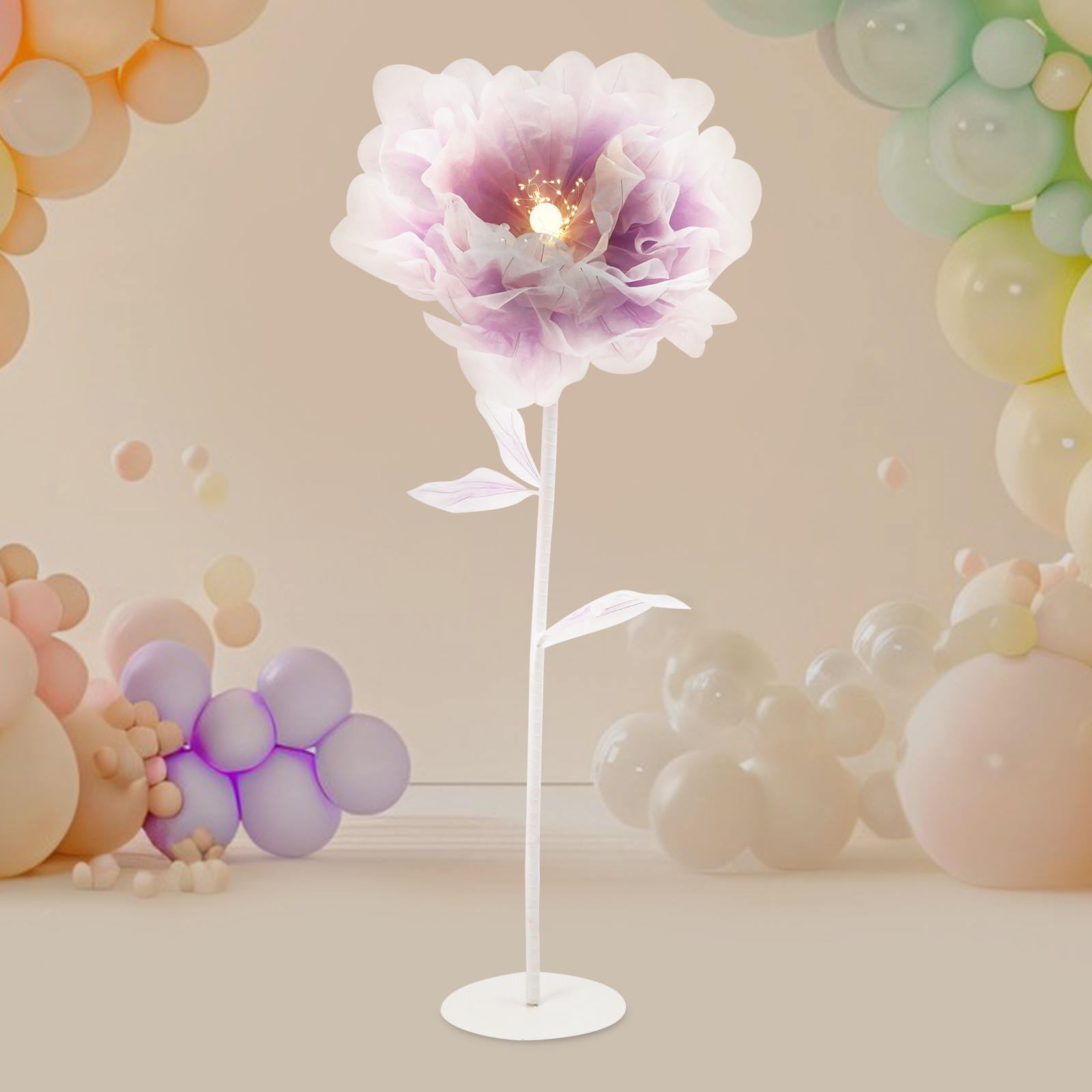 Flower Decoration with Light Auto-Open Artificial Flower Floral Decor for Party