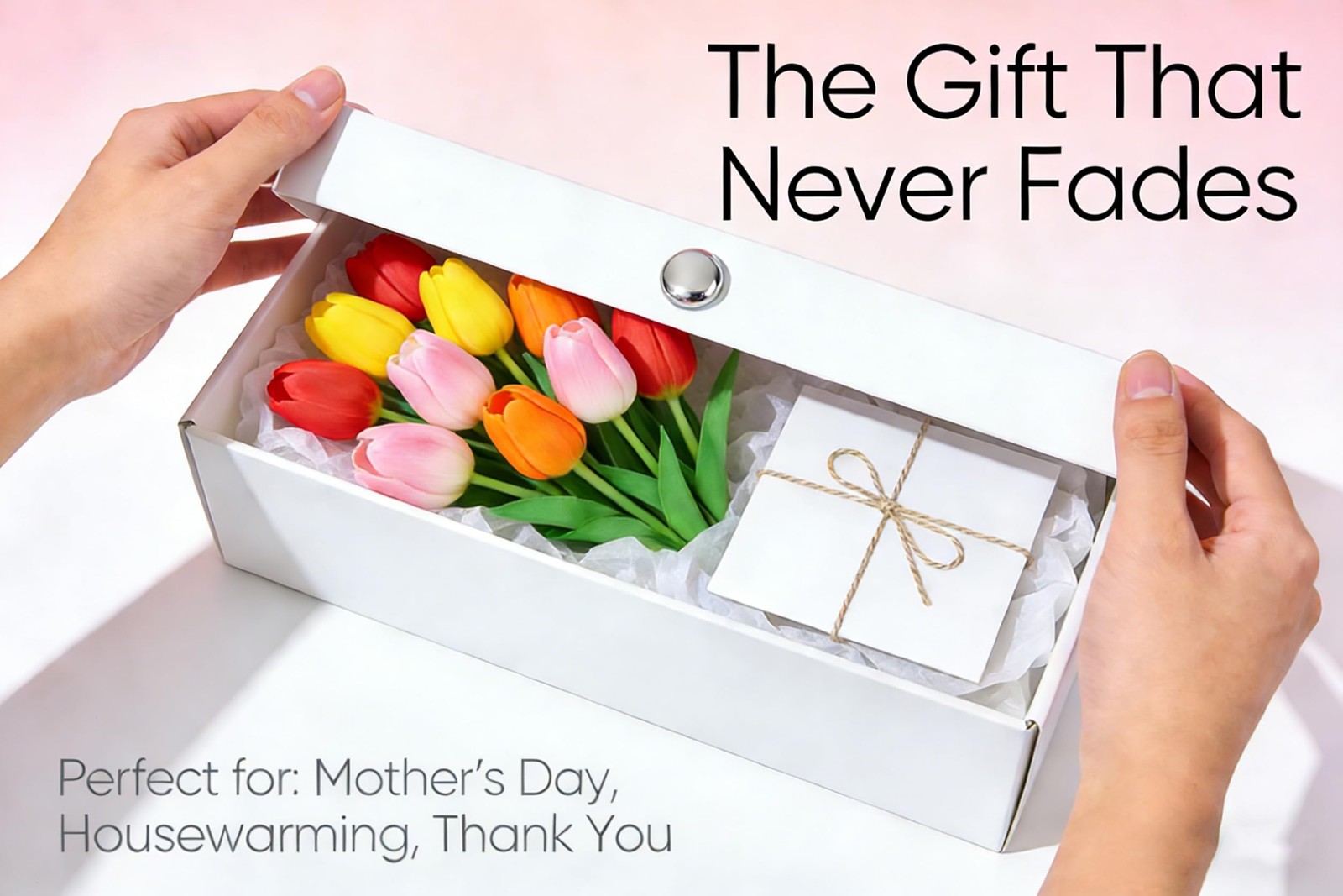 20 PCS Colorful Artificial PU Tulips 14 Inch Real Touch Fake Floral Bouquet
