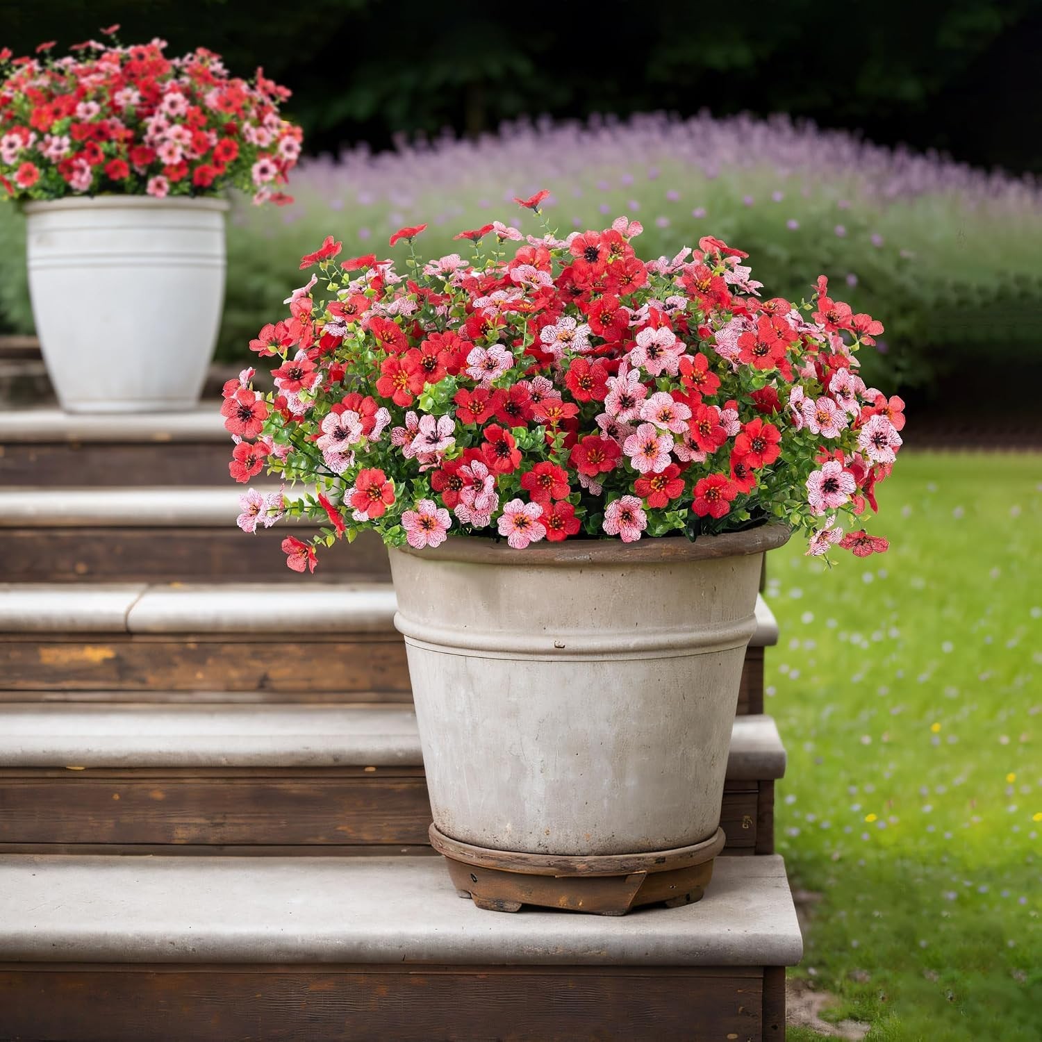 Artificial Fake Mums Flowers for Outdoor Spring Summer Decor, 12 Bundles Faux…