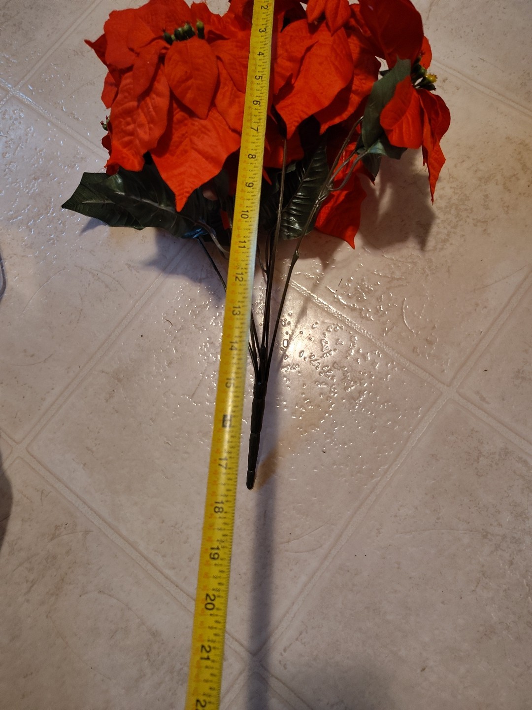 Artificial Poinsettia Deluxe Bushes 2 Bushes Christmas Flowers Burgundy
