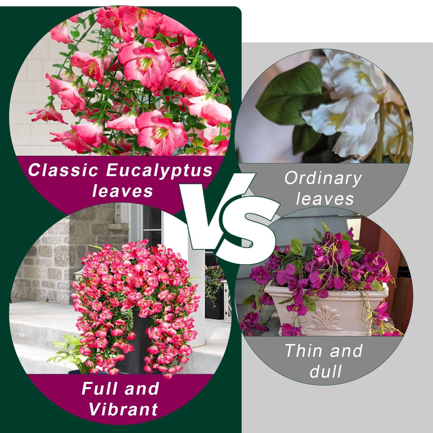 Artificial Hanging Flowers for Outdoors Decor, Fake Silk Hibiscus Long Traili…