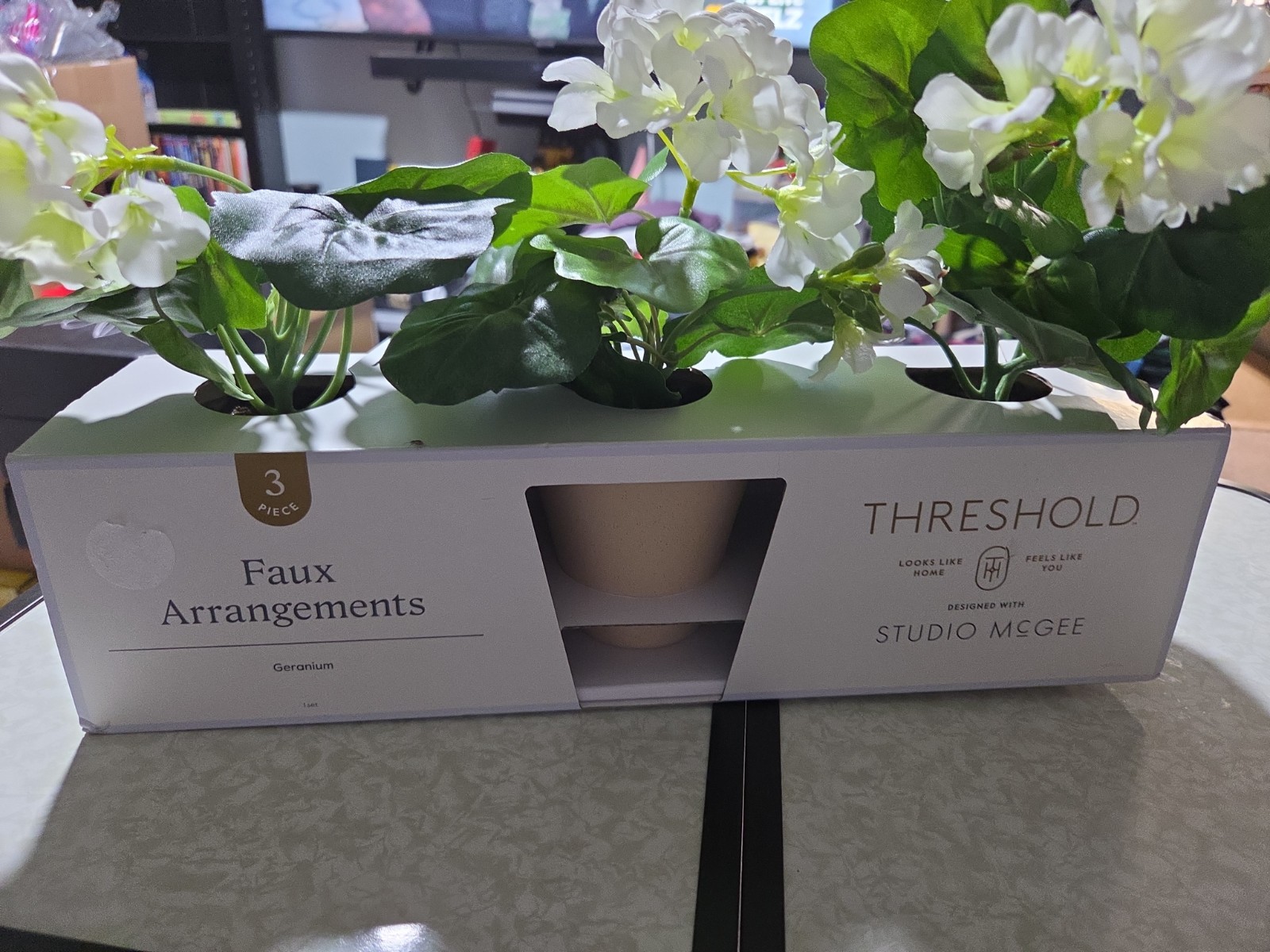 Set of 3 Geranium Potted Arrangements – Threshold Studio McGee Decorative Plants