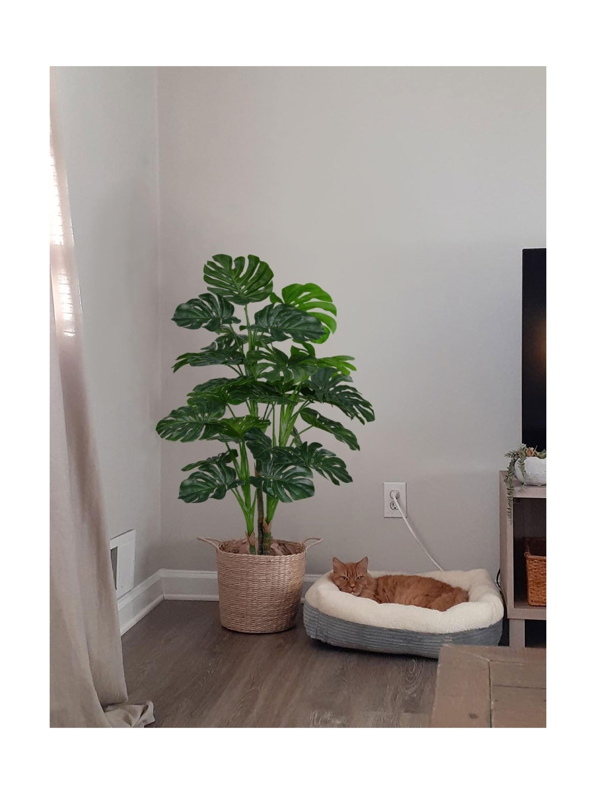 Aveyas 54” Tall Large Artificial Monstera Deliciosa Plants, 4.5 Feet Faux Sw…