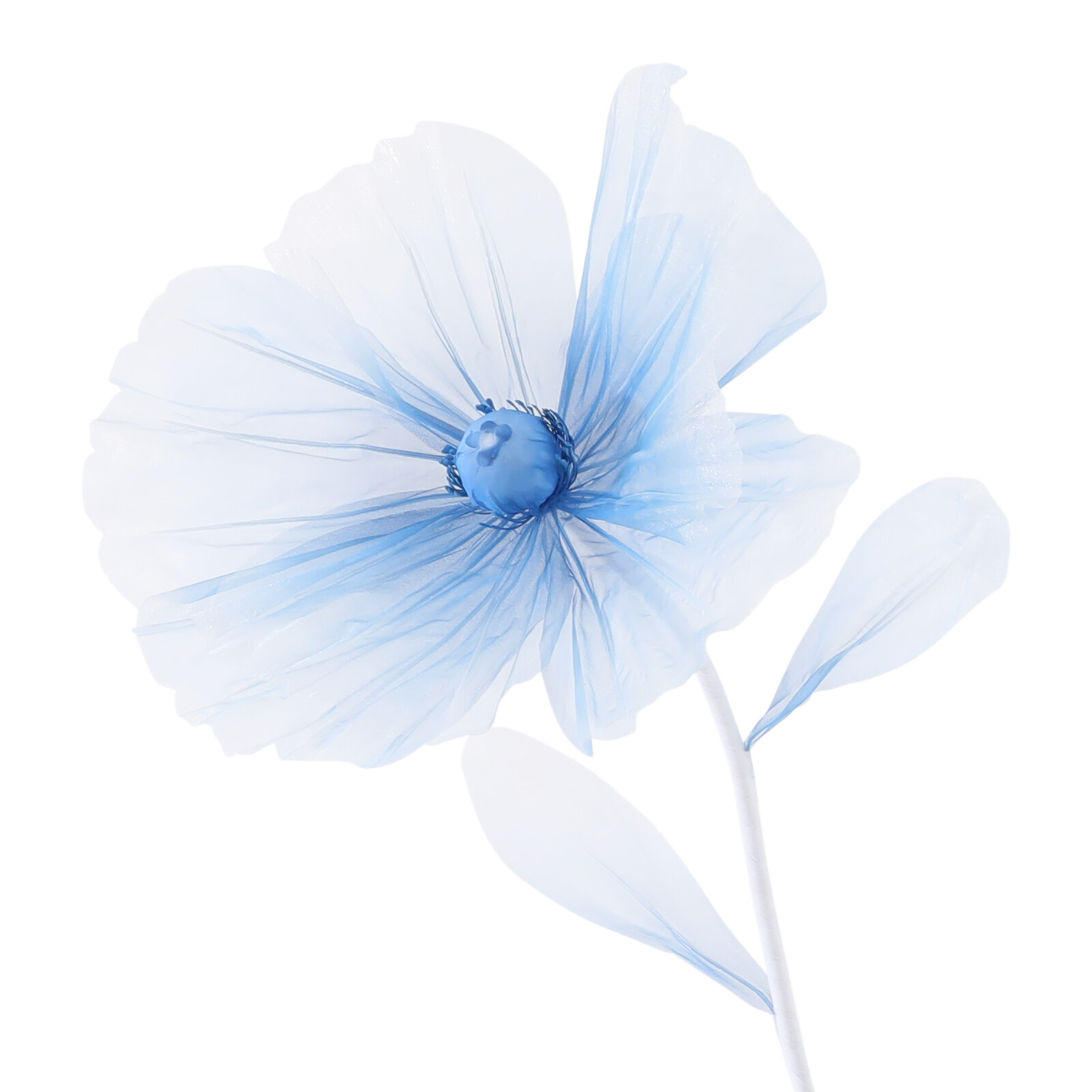 3-Head Artificial Flower Floor Decor Gradient Blue 67in