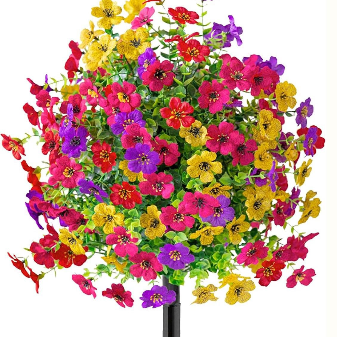 Artificial Daisy Topiary Ball Trees, 1 Set of Silk Colorful Resistant Realist…
