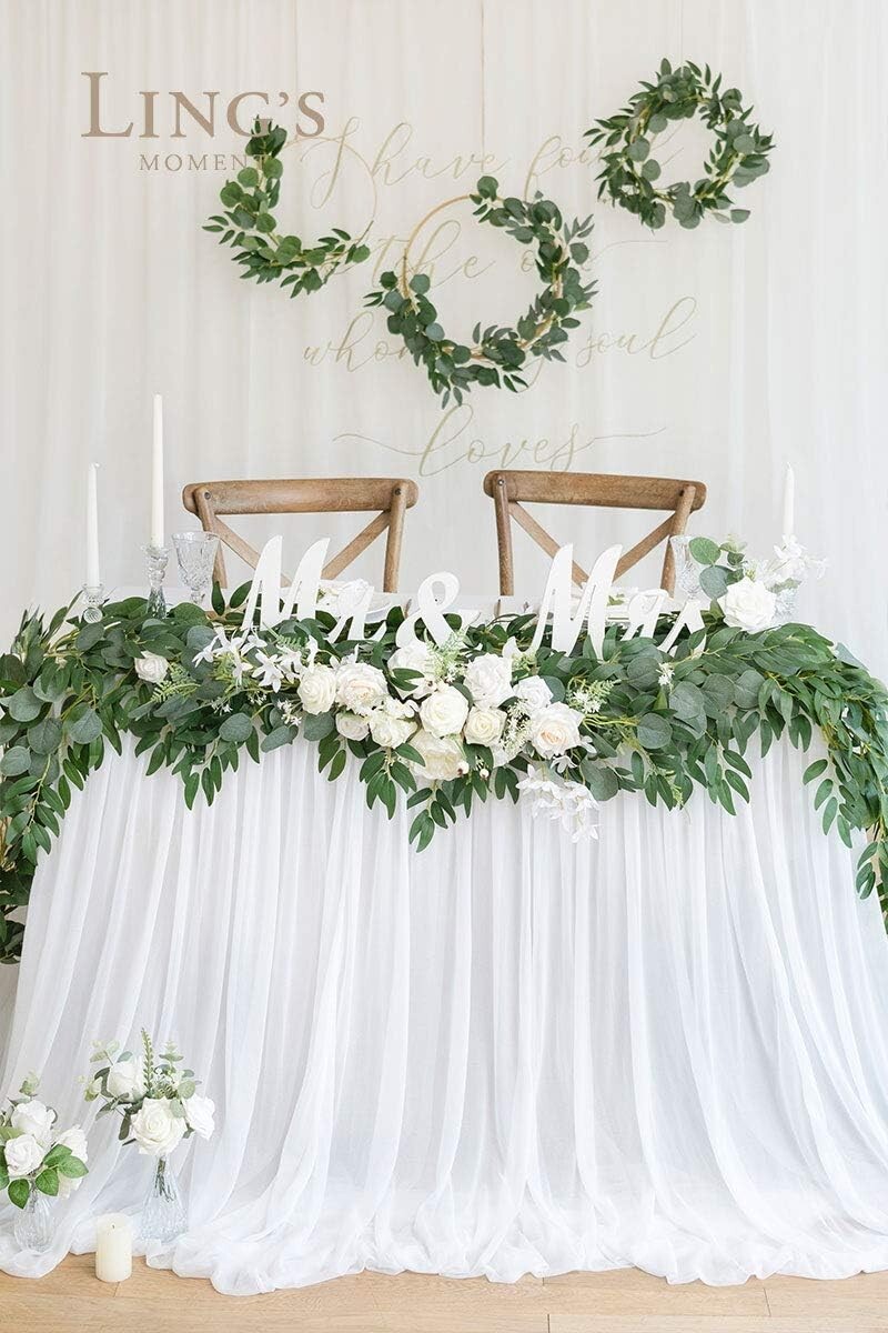 Artificial Eucalyptus and Willow Garland, 6 FT Fake Vine Greenery Leaves