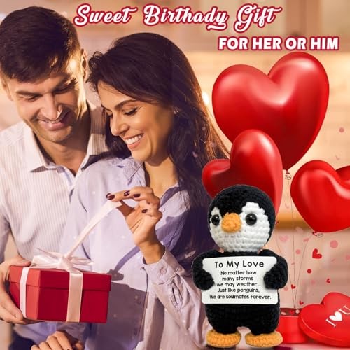 To My Love Handmade Crochet Penguin-Gifts for Him Her Boyfriend Girlfriend