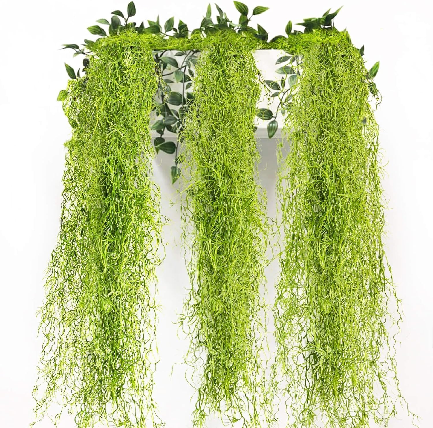 Fake Spanish Moss – Artificial Moss for Plants Indoor Crafts 33 Inch Long 3 PCS
