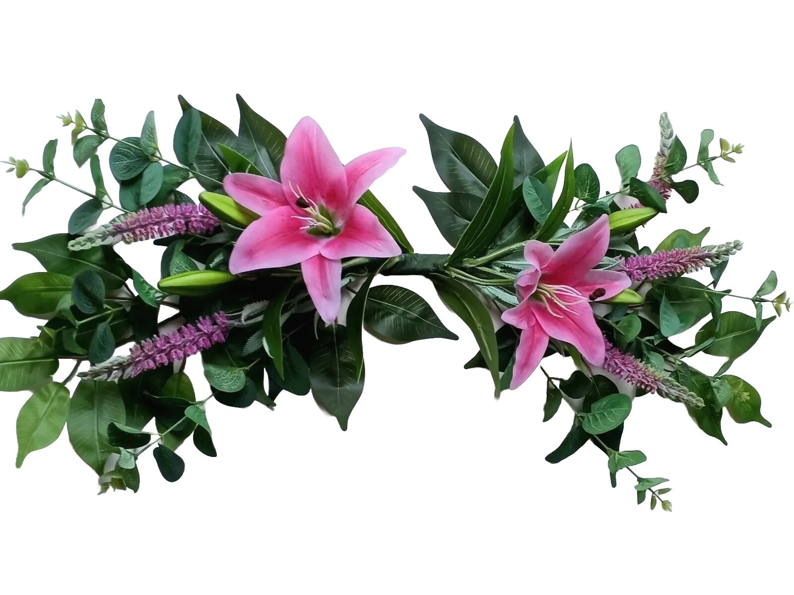 Hot Pink Lily 28″ Swag Silk Flower (Display-Ready) Wall Window Door Decor BP2228