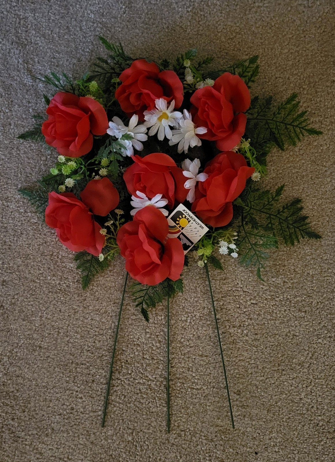 Wreath Artificial Flower Free Standing Decoration Indoor/Outdoor Asstd Color NWT