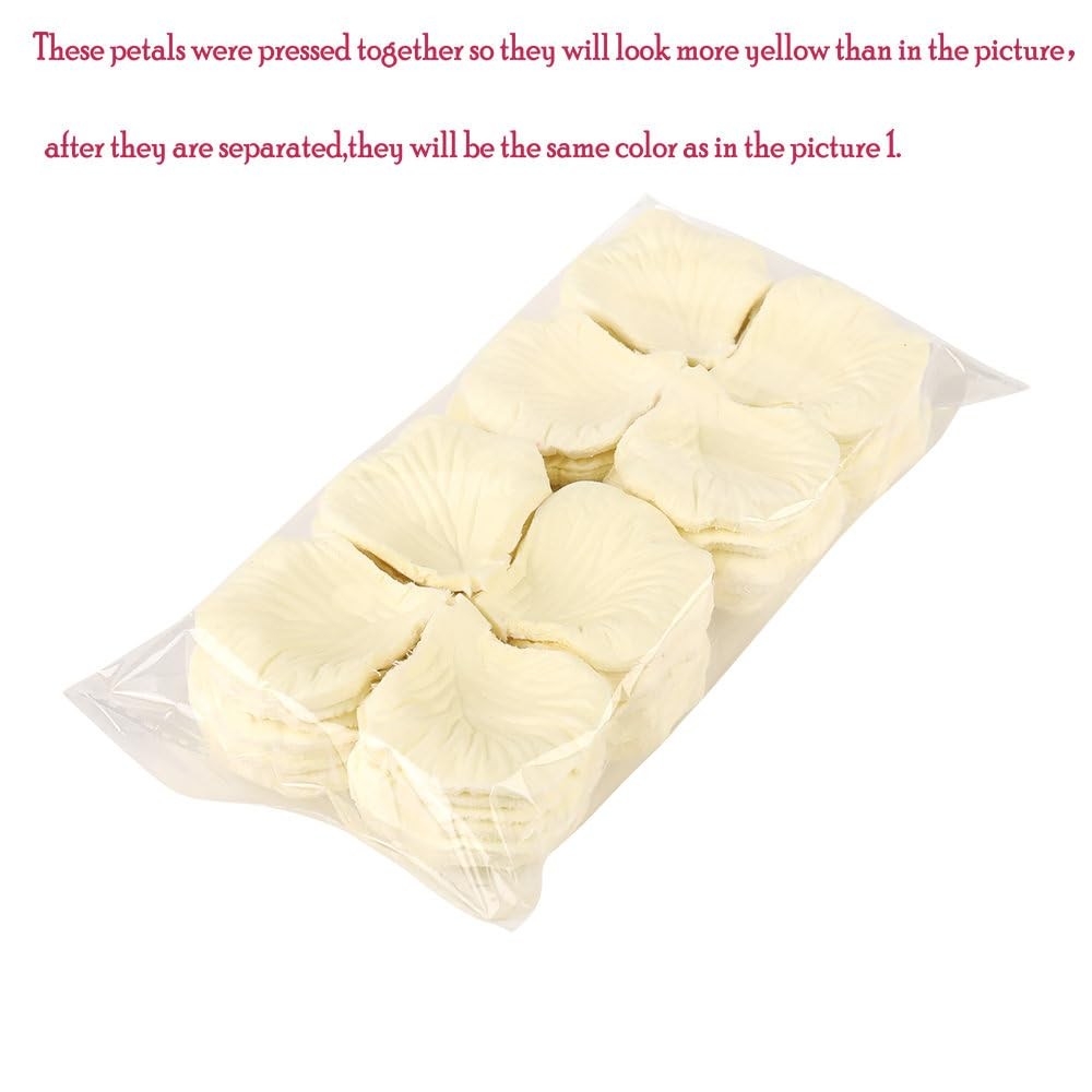 CODE FLORIST 2200 PCS Silk Flower Rose Petals for Wedding Decorations (Ivory)