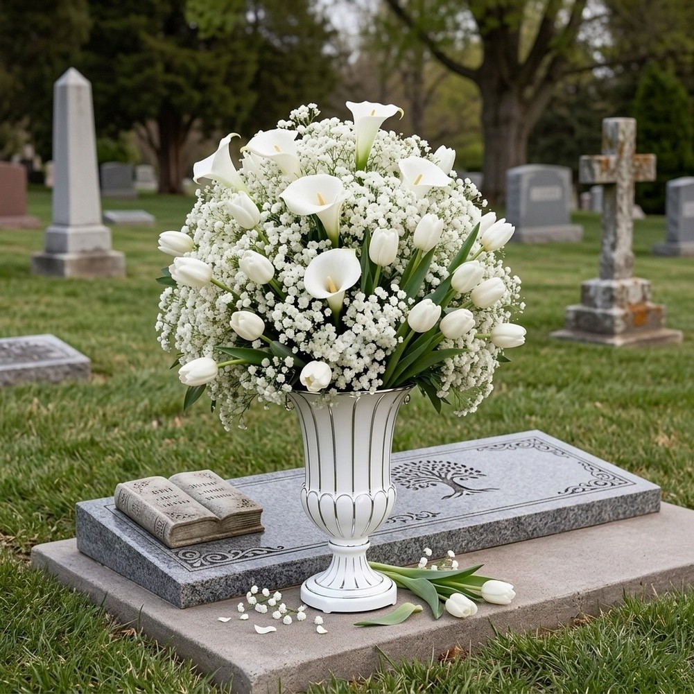 White Artificial Flower Bouquet 32 Stems Flexible Stems for Custom Arrangement