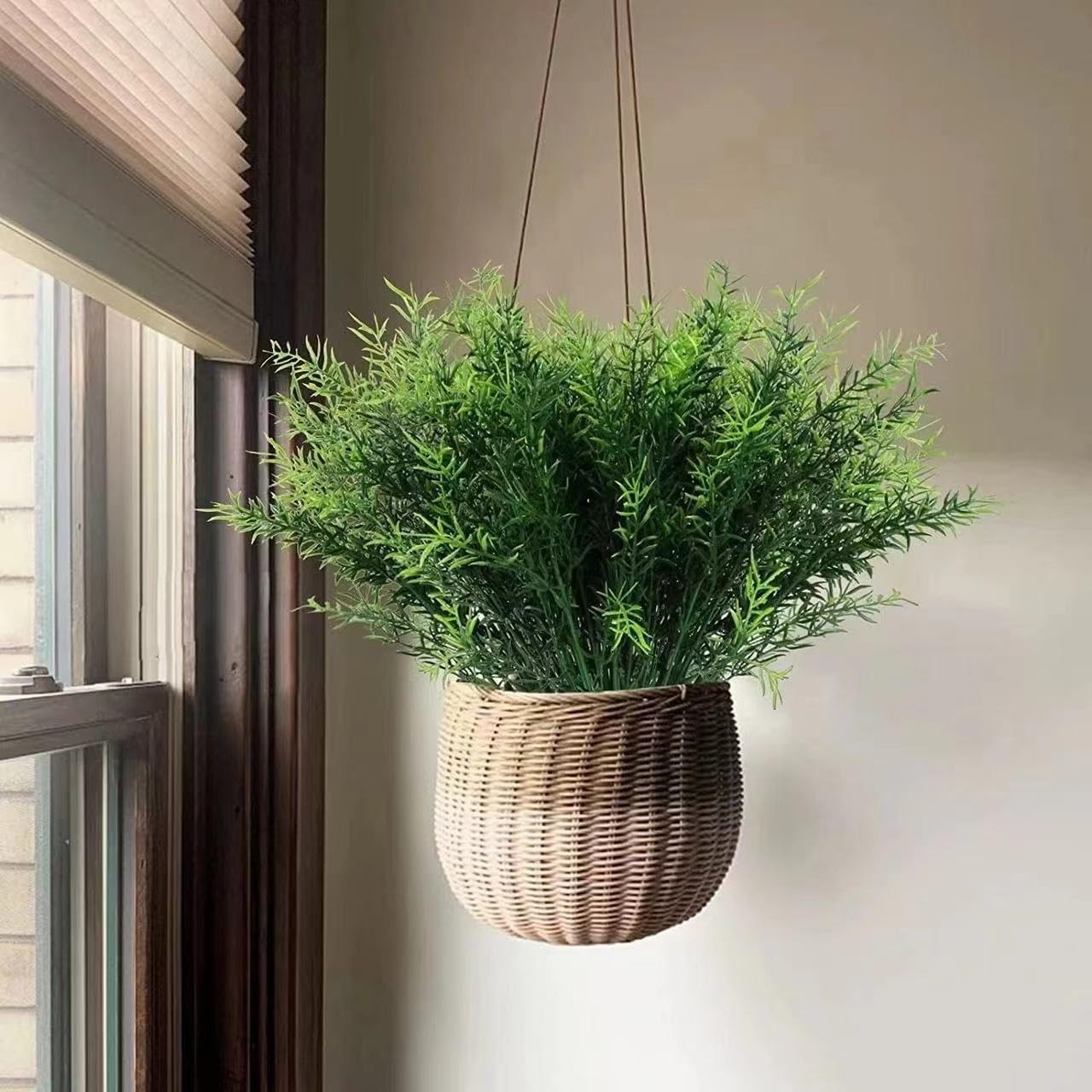 16 Bundles Artificial Greenery Shrubs No Fade Fake Rosemary Grass Plants Outd…