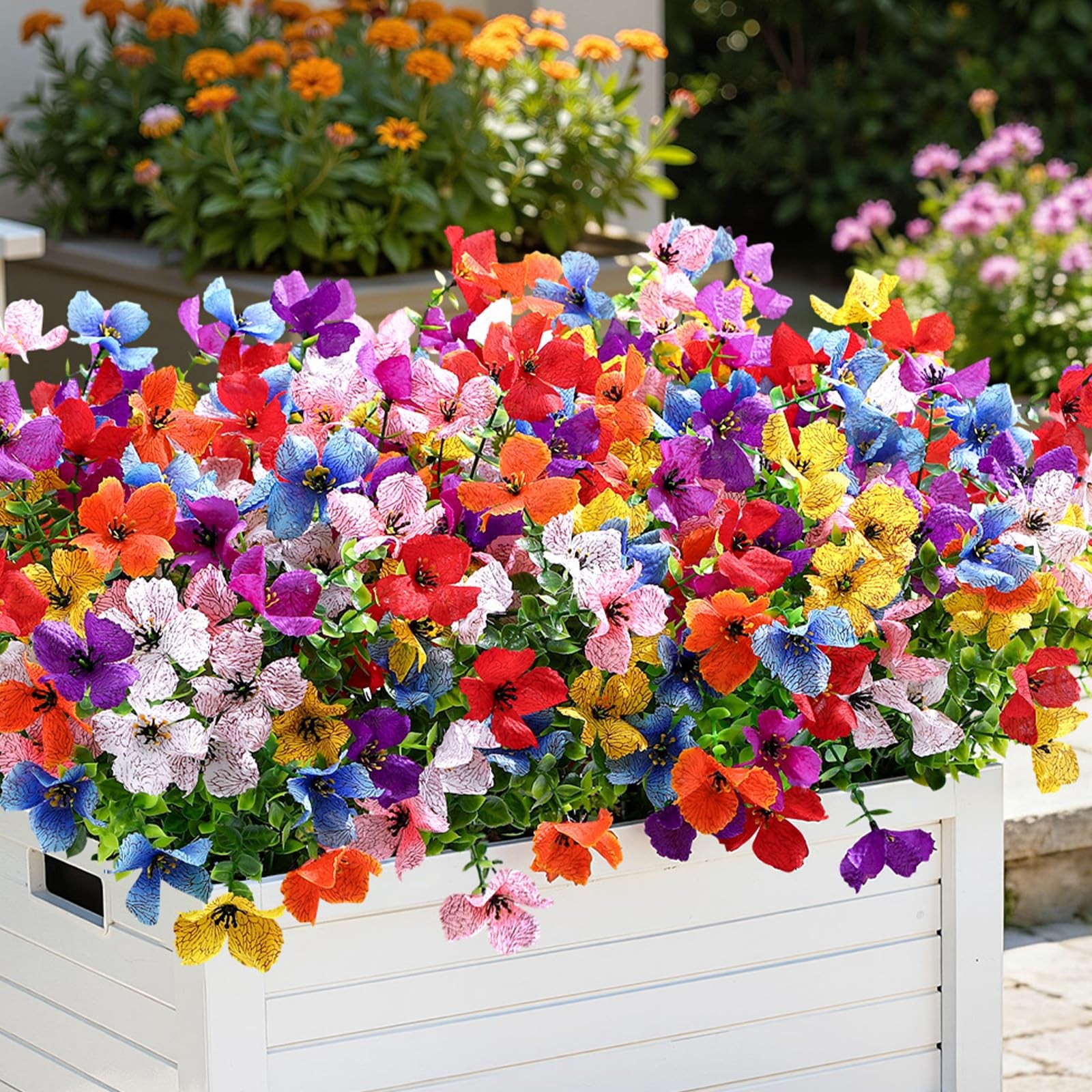 SHareconn 40 Bundles Artificial Flowers Outdoors Decoration, Fake Silk mums E…
