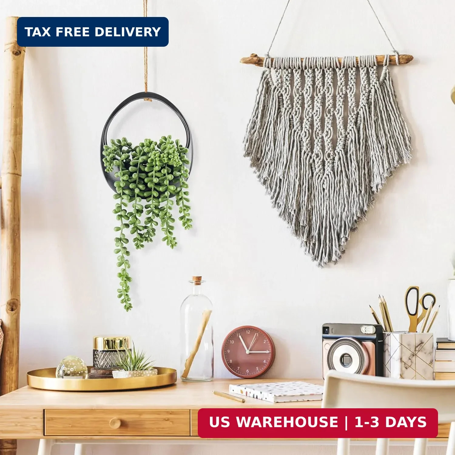 Der Rose 2 Pack Small Fake Hanging Plants with Strings Artificial Succulent Plan
