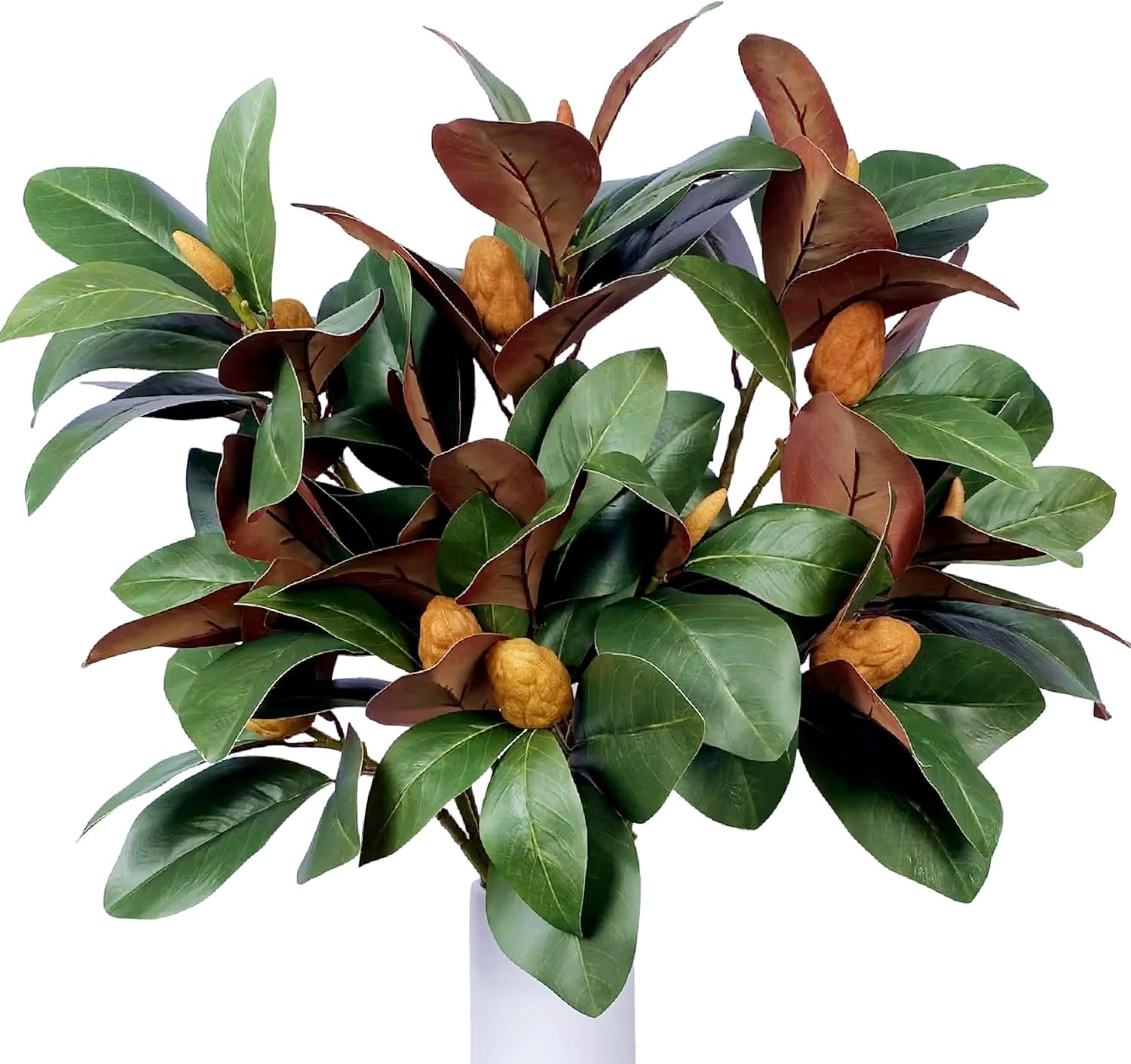 32″ Artificial Magnolia Branches – 8 Pcs Greenery for Home & Wedding Decor