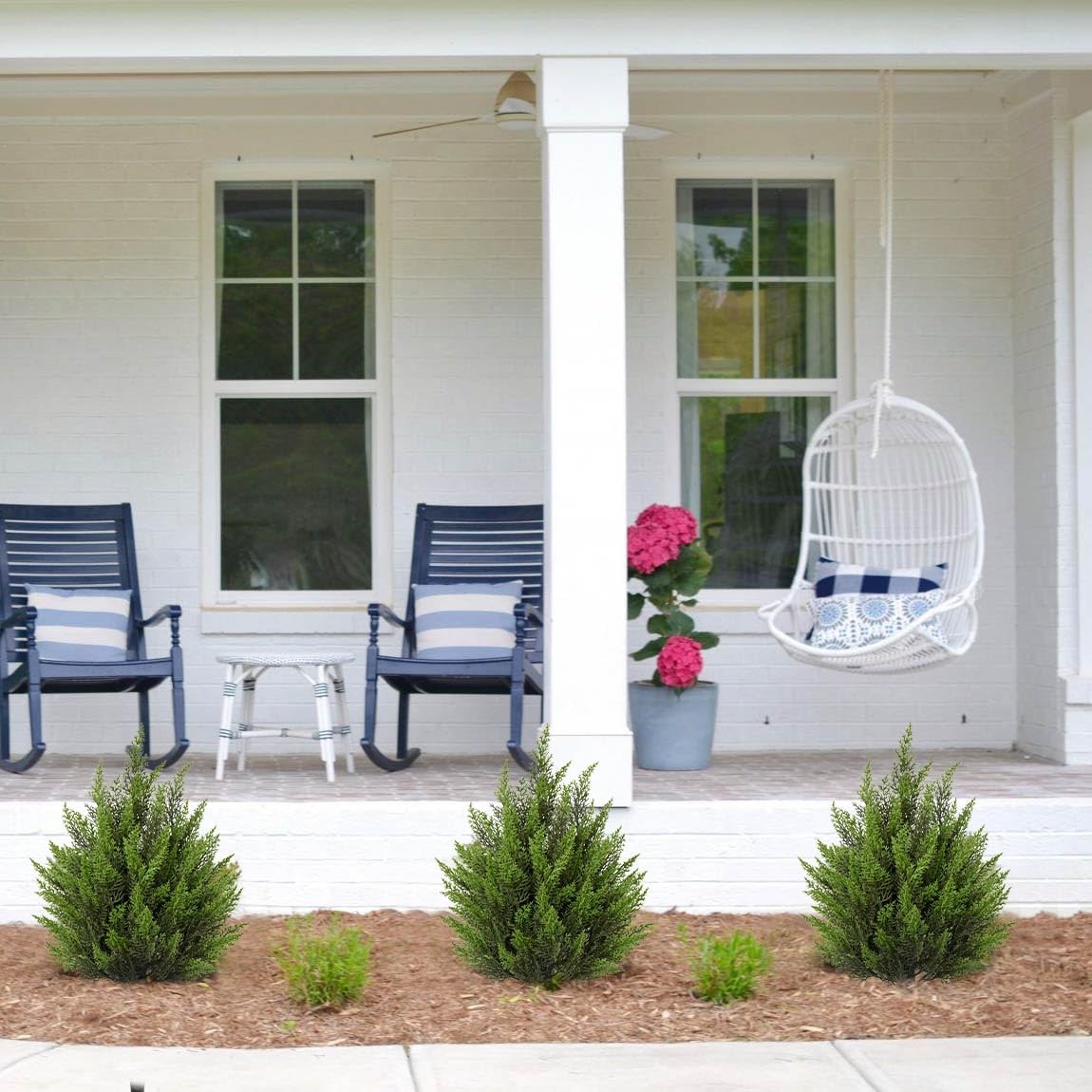 25.6” Outdoor Artificial Cedar Plant, Realistic Cypress Topiary Trees with G…