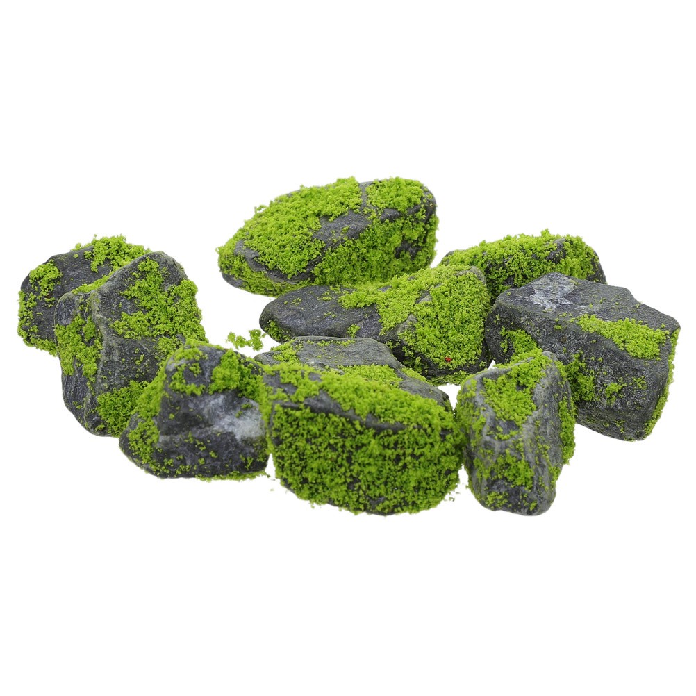10pcs Artificial Moss Rocks: Faux Garden Moss Stones for Aquarium and