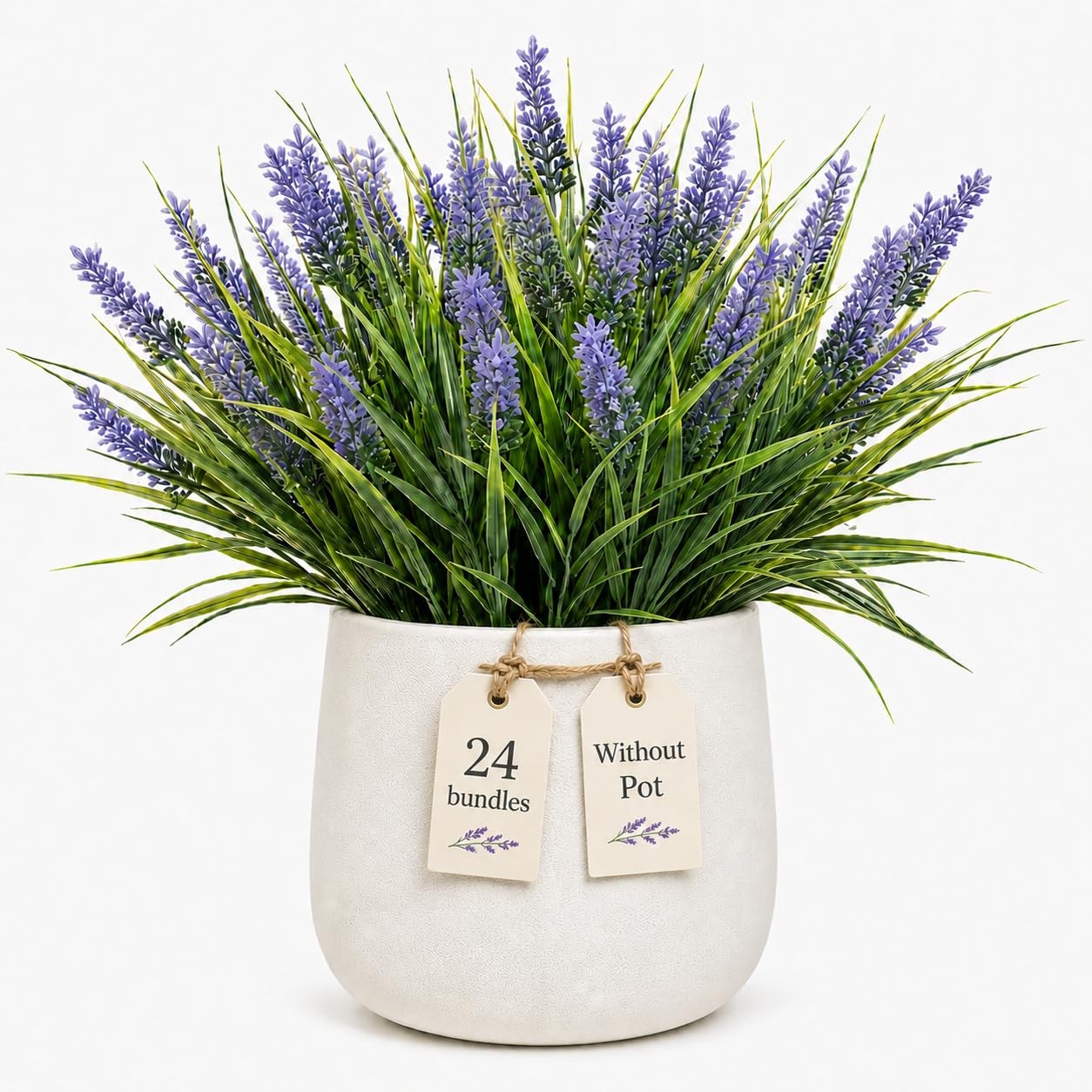Artificial Monkey Grass with Flowers – Faux Outdoor Plants, UV Resistant Fake