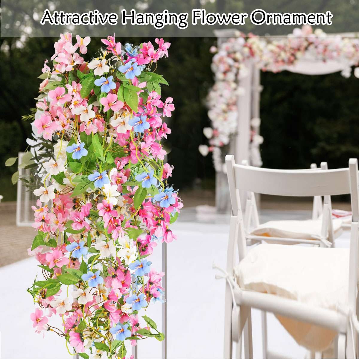 Artificial Fake Flowers Vine Garland Hanging Plants Home Wedding Xmas Wall Decor