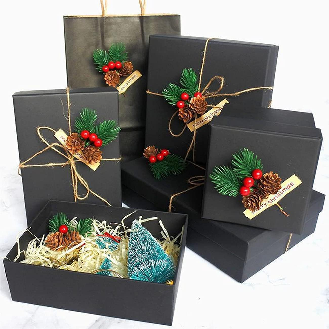 Pine Cone Red Berry Picks Stems Crafts Branch Christmas Wreath – 10Packs, Holly