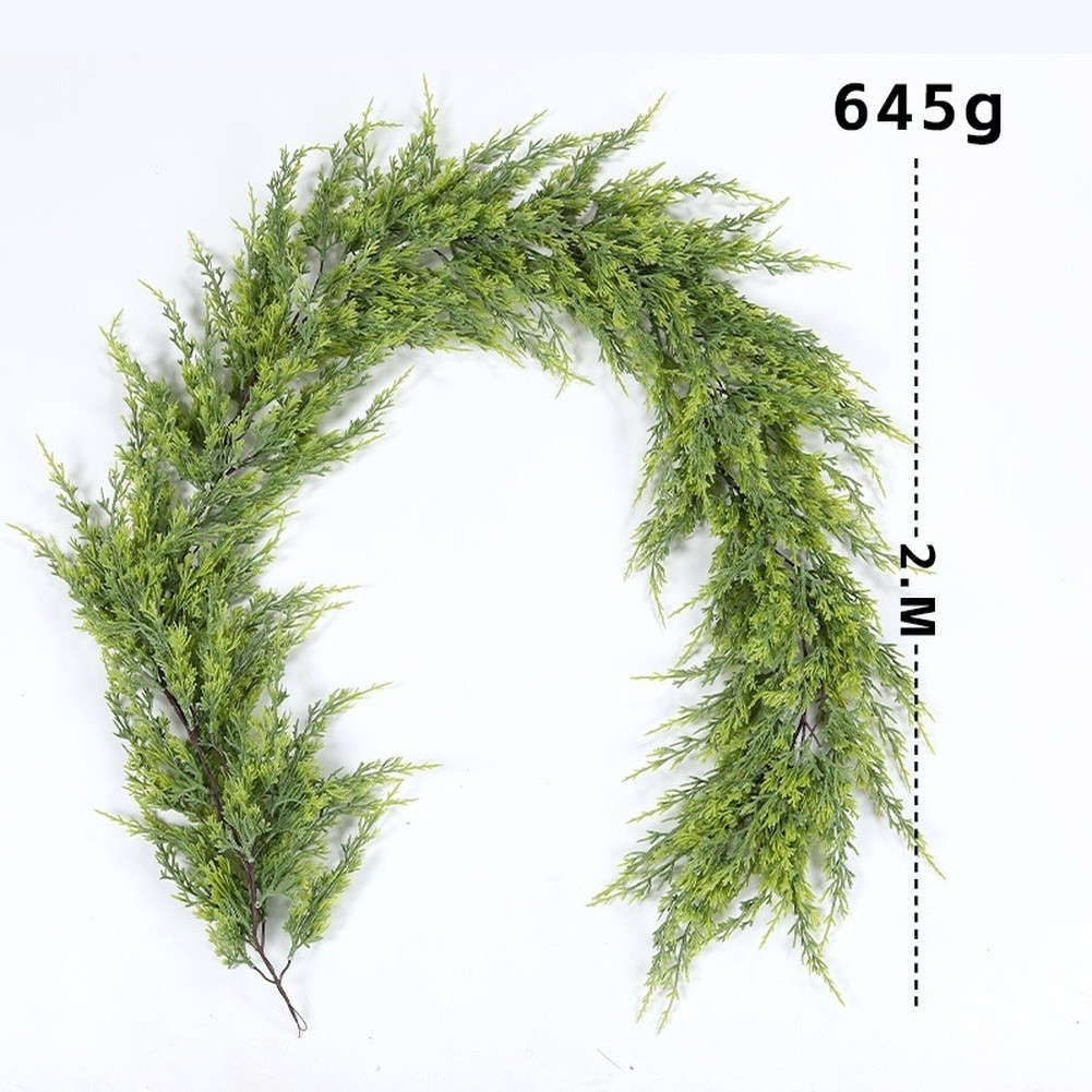 Soft PVC Faux Pine Vine Garland for Home Window Door Holiday Decoration