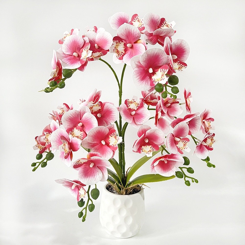 45cm Tall Faux Phalaenopsis Orchid with 36 Blooms for Decorative Display