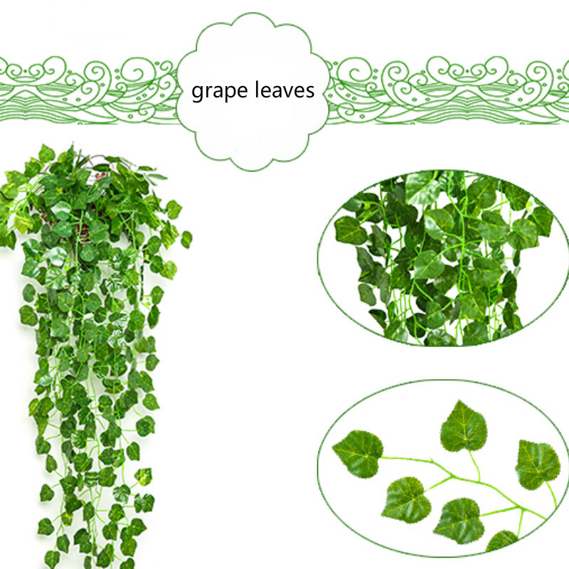 2 X Artificial Ivy Leaf Hanging Garland Plant Fake Foliage Festival Adorn Green