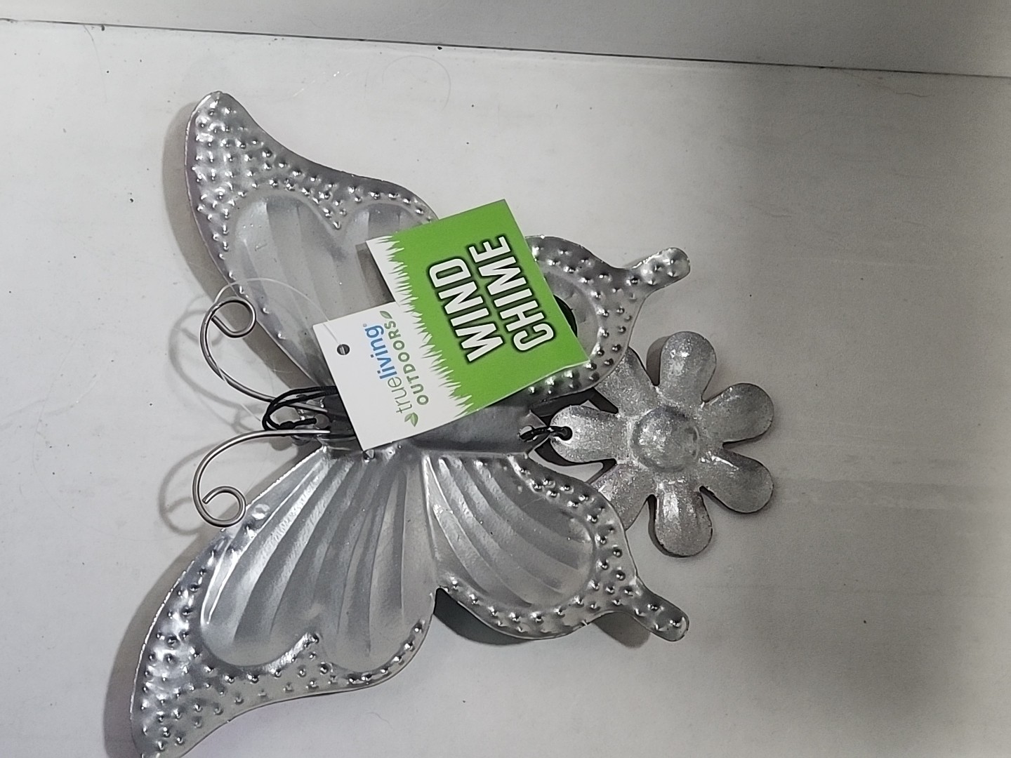 Butterfly & Flower Decorative Hanging Indoor Outdoor Metal Sign True Living (BTB