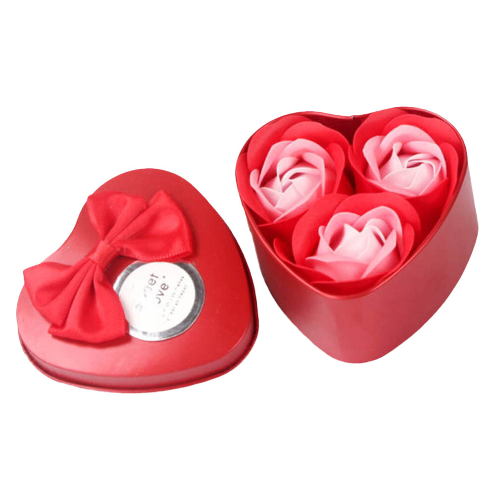 Artificial Flowers, 3-Pack Soap Wedding Rose Petals Scented Heart Decoration –