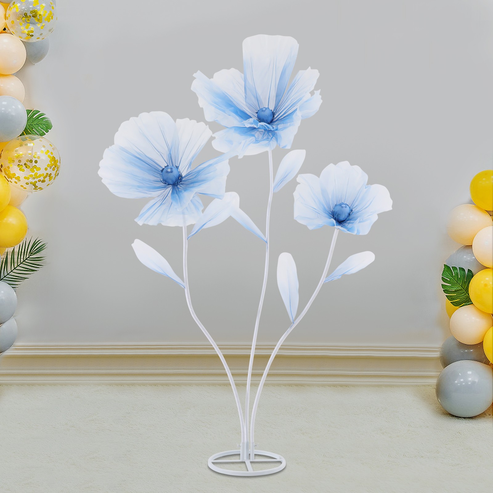 Three-headed Artificial Flowers Wedding Party Home Floral Arrangement Decor New