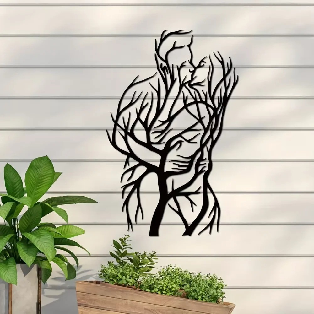 Intriguing Metal Tree Wall Art Sculpture Abstract Home Decor, Stylish Ornament