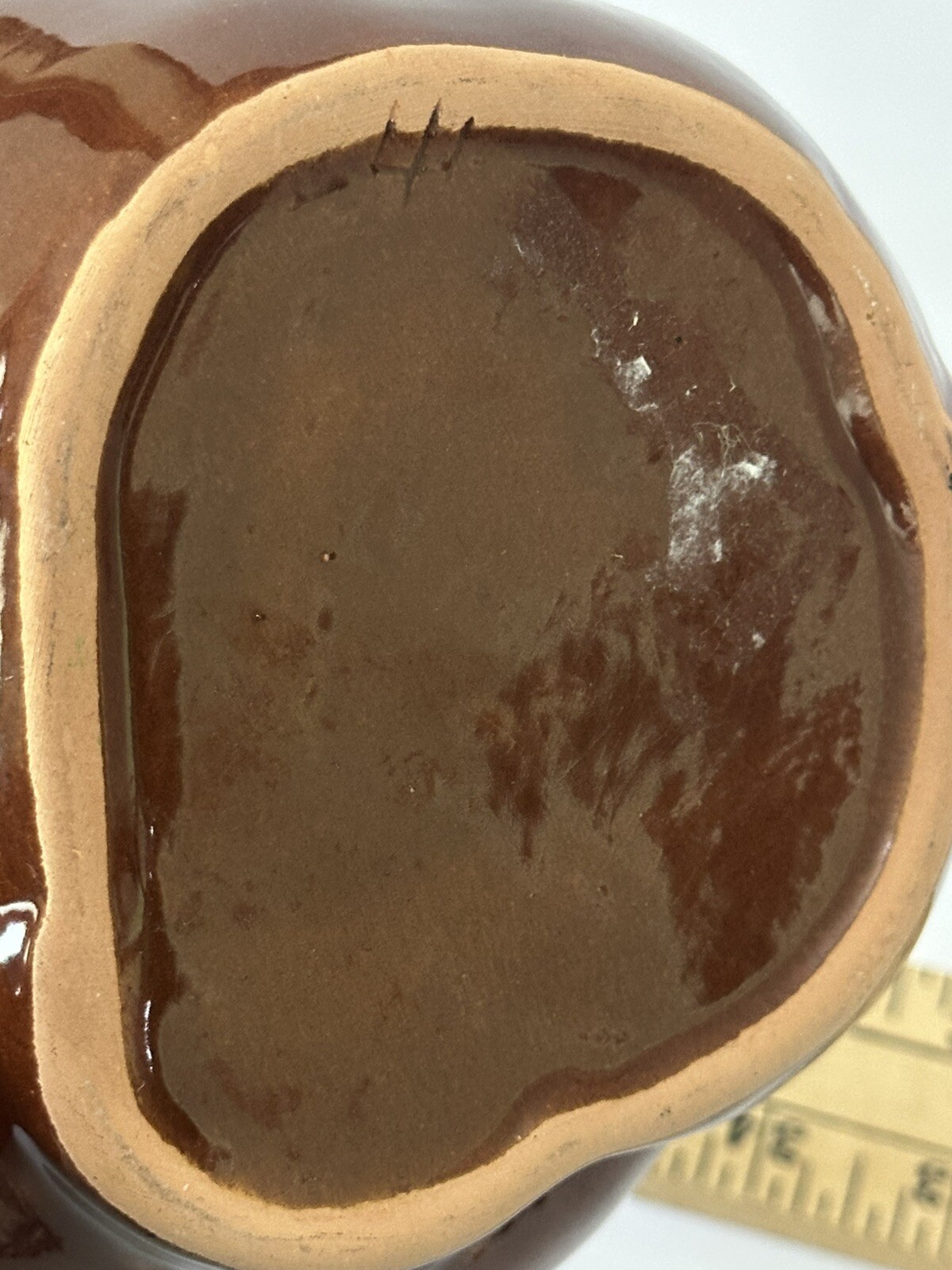 VTG handmade Russian planter Unique head Face 1941 Vase Flower Pot Brown Glaze