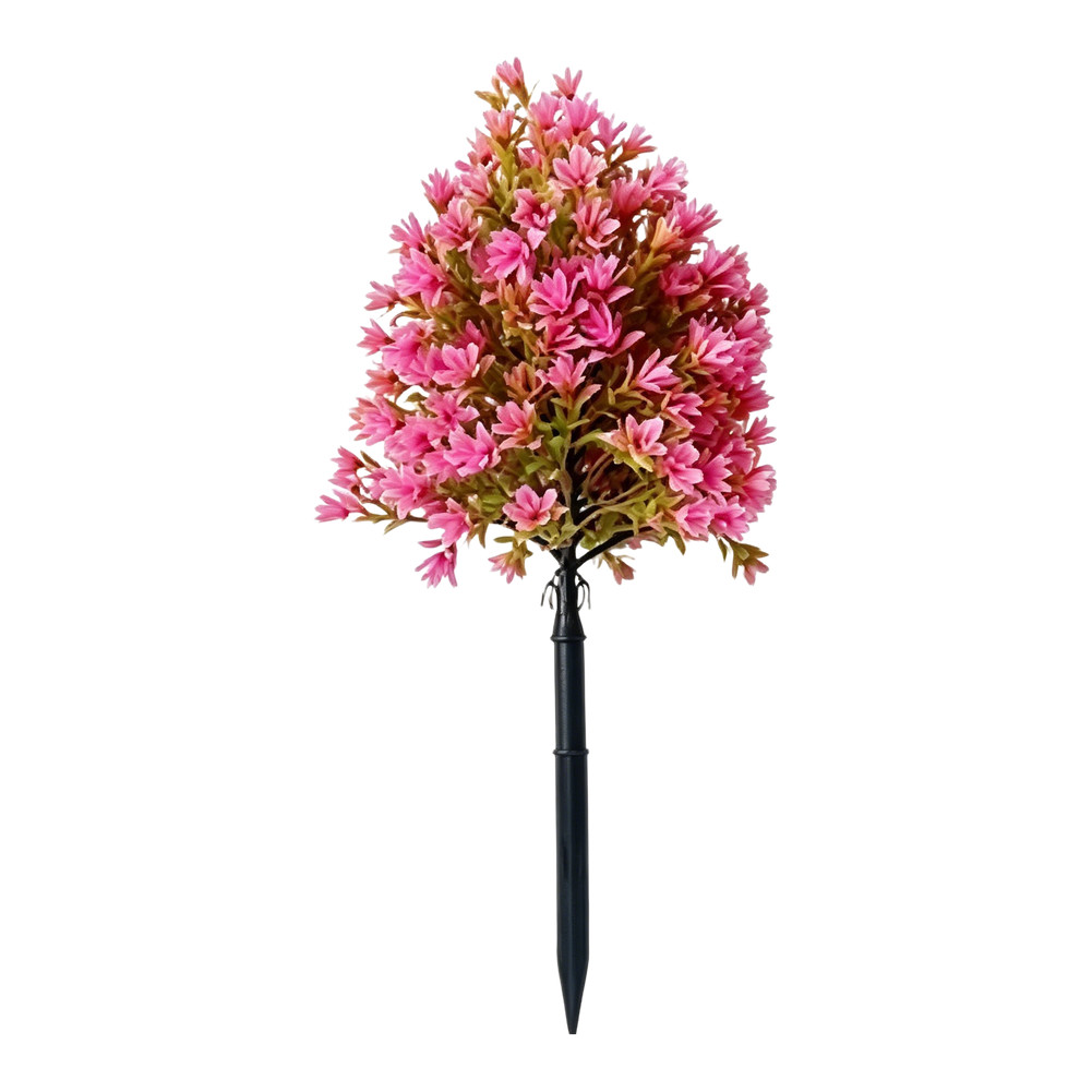 17 Inch Plastic Pine Flower Stake with Vibrant Blooms for Outdoor Spaces
