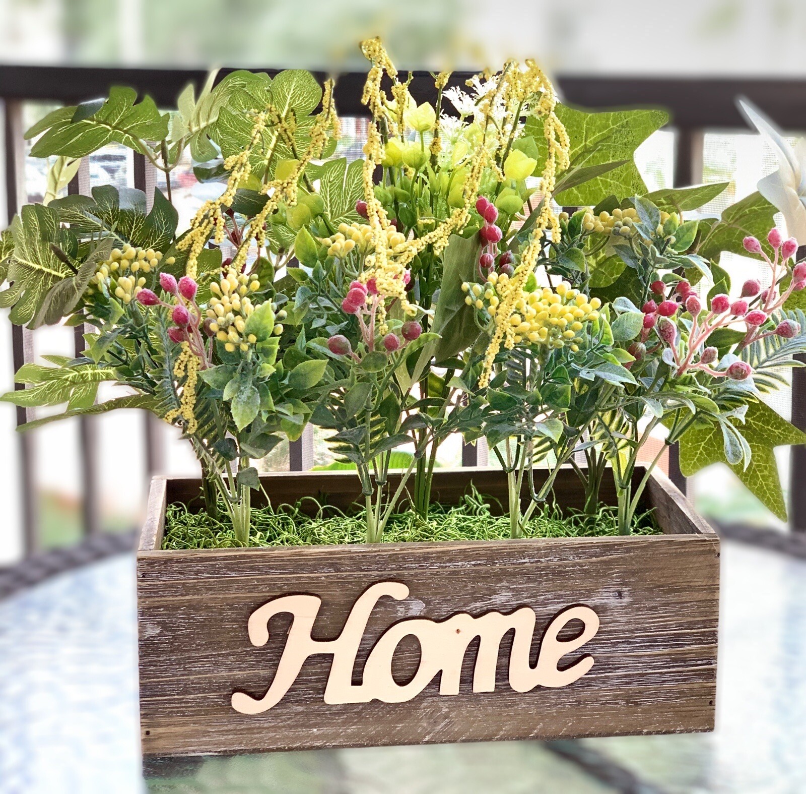 Wood Floral Arrangement Artificial Flowers for Garden & Home Decoration CP00069