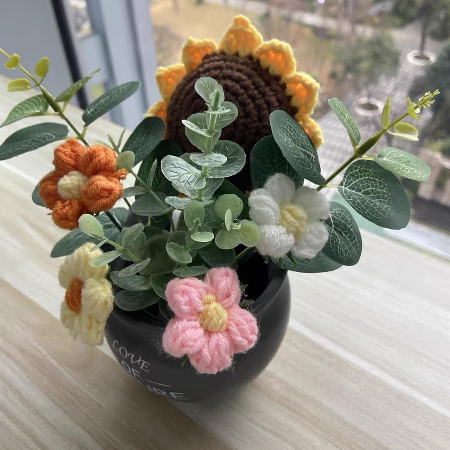 Crochet Flowers Bouquet, Handmade Knitted Bouquet, Crochet Bouquet Kit Knitte…