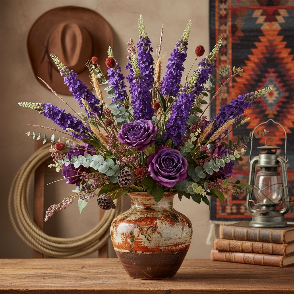 Purple Snapdragon Stems Set of 2 Artificial Larkspur Spike Flowers 26 Inch Faux