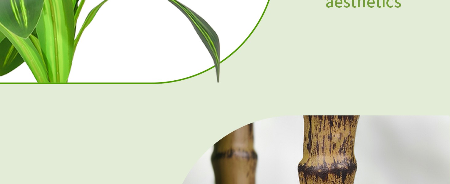 Artificial Dracaena Tree 5FT with White Tall Planter, Realistic Faux Tropical