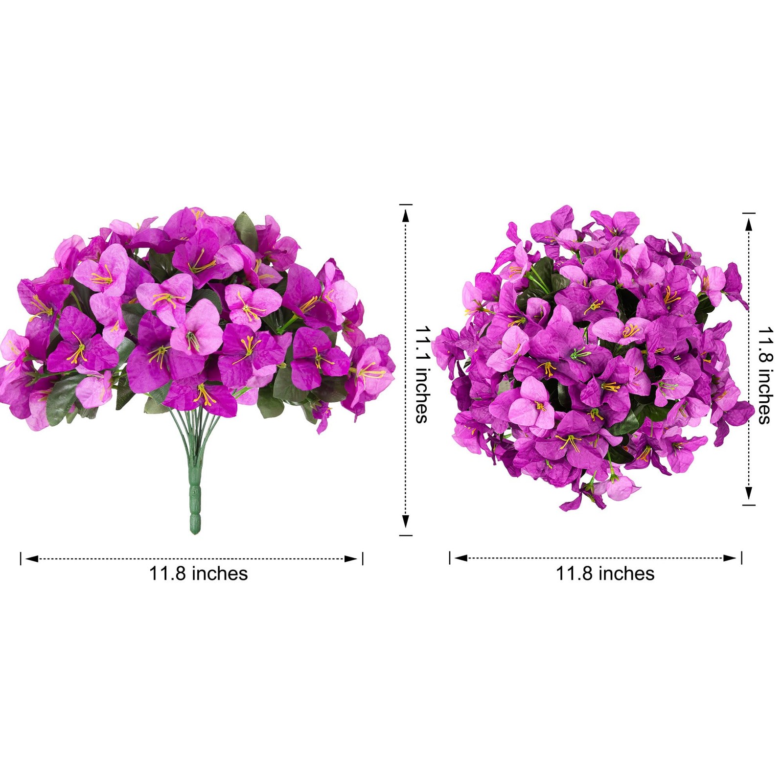 Spring Artificial Flowers for Outdoors, 4 Bundles Fake Bougainvillea UV Resis…